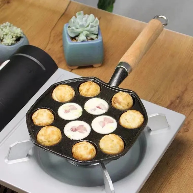 Dosa Pan Iron - Baking Takoyaki Pan 14 Holes Gift