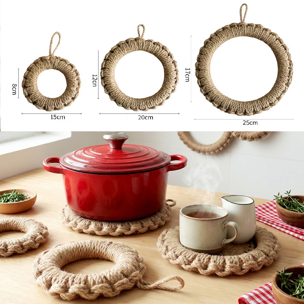 2Pcs Rustic Jute Woven Trivets - огляд і ціна Dosa Pan Iron