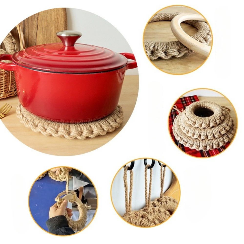 2Pcs Rustic Jute Woven Trivets - огляд і ціна Dosa Pan Iron