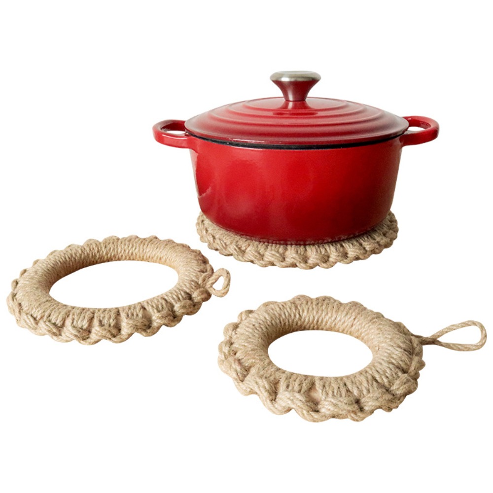 2Pcs Rustic Jute Woven Trivets - огляд і ціна Dosa Pan Iron